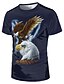 cheap Tank Tops-Men&#039;s T shirt Graphic Animal 3D Print Round Neck Plus Size Daily Holiday Short Sleeve Print Tops Elegant Exaggerated Navy Blue