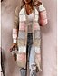 abordables Cardigans-Femme Simple Ouvert Tricoté Bloc de Couleur Cardigan Manches Longues Ample Pull Cardigans Ouvrir le devant Automne Hiver Rose Claire Vin Orange