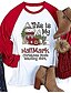 abordables T-shirts-camiseta de mujer este es mi sello distintivo camisa de ver películas navideñas moda casual tops de manga larga rojo