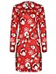 abordables Christmas Dresses-Mujer Vestido de una línea Vestido hasta la Rodilla Blanco Manga 3/4 Estampado Estampado Otoño Escote Redondo Casual Navidad 2021 S M L XL XXL 3XL