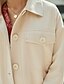 preiswerte Damen Jacken-Damen Jacke Herbst Winter Alltag Arbeit Standard Mantel Hemdkragen Normale Passform Grundlegend Anspruchsvoll Jacken Langarm Solide Beige