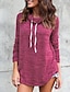 cheap Hoodies &amp; Sweatshirts-Women&#039;s Solid Color Hoodie Pullover Lace up Daily Casual Hoodies Sweatshirts  Blue Fuchsia Black