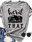 abordables T-shirts-Herd that cow camiseta mujer camisetas gráficas divertidas amantes de los animales camisas de vaca de manga corta tops casuales de manga corta talla l (verde)