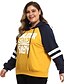 cheap Plus Size Tops-Women&#039;s Striped Graphic Text Pullover Hoodie Sweatshirt Other Prints Daily Basic Hoodies Sweatshirts  Yellow