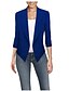 abordables Americanas para Mujer-blazers azules para mujer trabajo oficina frente abierto manga larga cardigan grande