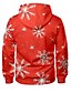 billige Christmas Hoodies-herre pullover hættetrøje sweatshirt print grafisk 3d hættetrøje dagligt 3d print 3d print hættetrøjer sweatshirts lange ærmer rød