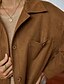 cheap Coats &amp; Trench Coats-Women&#039;s Coat Fall &amp; Winter Daily Work Long Coat Shirt Collar Regular Fit Basic Streetwear Jacket Long Sleeve Solid Colored Brown