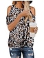 cheap T-Shirts-women cold shoulder leopard zebra print tops summer casual twist shirts (camouflage, s)