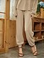 cheap Bottoms-Women&#039;s Basic Chinos Full Length Pants Micro-elastic Daily Weekend Solid Colored Mid Waist Comfort Slim Light Brown S M L XL