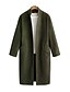 cheap Plus Size Outerwear-Women&#039;s Solid Colored Fall &amp; Winter Coat Long Daily Long Sleeve Cotton Blend Coat Tops Army Green