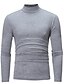 cheap Sale-men&#039;s autumn winter solid turtleneck long sleeve underlinen t-shirt grey