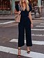 cheap Jumpsuits &amp; Rompers-Women&#039;s Basic Black Army Green Dusty Blue Romper Solid Colored Color Block Lace up