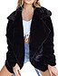 baratos Pêlos e Couro Femininos-casaco quente grosso feminino casaco jaqueta jaqueta parka cardigan (preto, m)