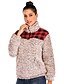 cheap Hoodies &amp; Sweatshirts-Women&#039;s Color Block Fur Trim Basic Fall &amp; Winter Teddy Coat Regular Daily Long Sleeve Faux Fur Coat Tops Khaki