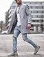 cheap Sale-men&#039;s fall winter single breasted pure color mid long wrap coat grey xl