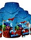 abordables New Arrivals-Papa et moi Noël Sweat à capuche et Sweat Graphique 3D Print Imprimé Bleu Manches Longues Actif Tenues assorties