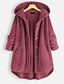 economico Cappotti e trench da donna-Per donna Cappotto Cappotto teddy Giacca in sherpa Giacca in pile Autunno Inverno Giornaliero Standard Cappotto Standard Informale Giacca Manica lunga Tinta unica Rosso bordeaux Bianco Nero