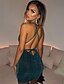 cheap Party Dresses-Women&#039;s Bodycon Short Mini Dress Blue Blushing Pink Black Gold Sleeveless Solid Color Backless Patchwork Spring Summer Deep V Elegant Sexy Party Slim 2021 S M L XL / Club