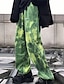 billige Bottoms-Dame kinesisk Normal Polyester Batikfarvet Brun Grøn Sporty Høj Talje Fuld længde Daglig