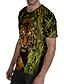economico Tank Tops-Per uomo Giornaliero Stampa 3D maglietta Camicia Plus Size Pop art Animali Manica corta Stampa Top Elegante Esagerato Rotonda Verde