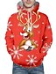 billige Christmas Hoodies-herre pullover hættetrøje sweatshirt print grafisk 3d hættetrøje dagligt 3d print 3d print hættetrøjer sweatshirts lange ærmer rød