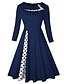 abordables Robes Longueur Genou-nouvelle robe à pois cocktail rockabilly style hepburn pour femme, bleu marine xl