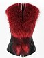 cheap Furs &amp; Leathers-Women&#039;s Vest Causal Fall Winter Regular Coat Regular Fit Elegant &amp; Luxurious Jacket Sleeveless Animal Fur Pattern Pure Color Foreign trade black Red / V Neck