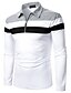 abordables Polos-Homme Polo Chemise de tennis Autres imprimés Bloc de Couleur Manches Longues Quotidien Hauts Chic de Rue Blanche