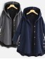 cheap Coats &amp; Trench Coats-Women&#039;s Cloak / Capes Fall Daily Sports Regular Coat Loose Active Jacket Long Sleeve Patchwork Jacquard Solid Colored Gray Dusty Blue / Cotton