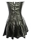 cheap Bodycon Dresses-Women&#039;s Zipper Overbust Corset / Corset Dresses - Solid Color Black S M L