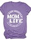 abordables T-shirts-mom life t-shirts femmes maman life is ruff t-shirts à manches courtes chemise casual mama chemises tops (m, vert)