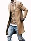 cheap Sale-men trench coat  slim fit notched collar overcoat single breasted long pea coat jacket