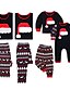 abordables Family Matching Pajamas Sets-2 Piezas Mirada familiar Conjunto de Ropa Papá Noel Gráfico Estampado Manga Larga Regular Negro