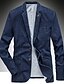 cheap Best Sellers-Men&#039;s Blazer Sport Jacket Sport Coat Business V Neck Single Breasted One-button Jacket Outerwear Solid Colored Denim Blue Vintage blue Black / Cotton