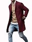 abordables Sale-trench-coat homme coupe slim pardessus à col cranté veste longue à boutonnage simple