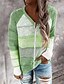 cheap Sweaters-Women&#039;s Pullover Color Block Knitted Cotton Long Sleeve Loose Sweater Cardigans Fall V Neck Blushing Pink Green Red