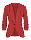 economico Giacche da Donna-Per donna Blazer Tinta unica Essenziale Manica lunga Cappotto Strada Autunno Primavera Standard Giacca Vino / Giornaliero