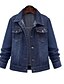 preiswerte Damen Jacken-Damen Jeansjacke Alltag Frühling &amp; Herbst Standard Mantel Normale Passform Grundlegend Jacken Langarm Solide Blau / Denim