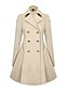 cheap Coats &amp; Trench Coats-Women&#039;s Trench Coat Solid Colored Active Fall &amp; Winter Long Coat Daily Long Sleeve Jacket Blue