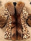 preiswerte Pelz &amp; Ledermode für Damen-Damen Mantel Herbst Winter Lässig / Alltäglich Standard Mantel Normale Passform Freizeit Jacken Sonstiges Muster Mittellanger Leopardenmuster