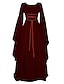 preiswerte Silvester Kleider-Frauen Cosplay Party plissiert Rundhals mittelalterliche gotische Renaissance Kleid weiß klein