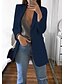 baratos Blazers Femininos-casaco feminino de manga comprida de cor sólida com gola virada para baixo, feminino terno casaco cardigan blazer terno tops