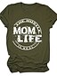 preiswerte T-shirts-Mutter Leben T-Shirts Frauen Mutter Leben ist Halskrause Kurzarm T-Shirts Hemd lässig Mama Hemden Tops (m, grün)