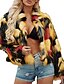 cheap Furs &amp; Leathers-women&#039;s thick faux fur jacket outwear winter color block long sleeve coat cardigan outerwear party club (m, e-multicolor)