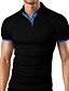 cheap Polos-Men&#039;s Golf Shirt Tennis Shirt Solid Color Short Sleeve Street Tops Lightweight Fashion Casual / Daily Comfortable Wine Red Black with blue Black with red