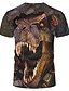 cheap Tank Tops-Men&#039;s Daily 3D Print T shirt Shirt Plus Size Graphic Animal Short Sleeve Print Tops Elegant Exaggerated Round Neck Brown