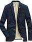 preiswerte Best Sellers-Herren Blazer Sport Jacke Geschäft V Ausschnitt Einreiher - 1 Knopf Jacke Oberbekleidung Einfarbig Denim Blue Vintage blau Schwarz / Baumwolle