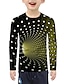 cheap Boys&#039; Tees &amp; Blouses-Boys 3D Optical Illusion T shirt Long Sleeve 3D Print Summer Active Basic Polyester Kids 3-12 Years Outdoor Daily