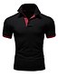 cheap Polos-Men&#039;s Golf Shirt Tennis Shirt Solid Color Short Sleeve Street Tops Lightweight Fashion Casual / Daily Comfortable Wine Red Black with blue Black with red