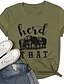 preiswerte T-shirts-Herde, dass Kuh T-Shirt Frauen lustige Grafik T-Shirts Tierliebhaber Kurzarm Kuhhemden lässig Kurzarm Tops Größe l (grün)